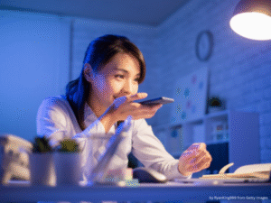 image showing girl is using ai voice generator play ht voice