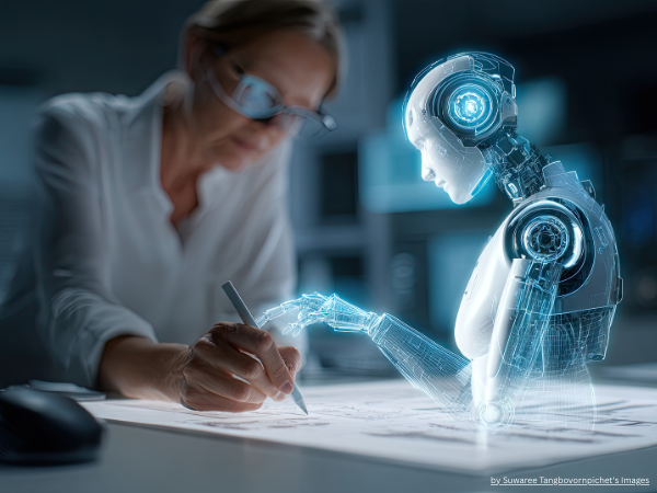 Image showing AI is helpin woman for writing - Stealth Writer AI