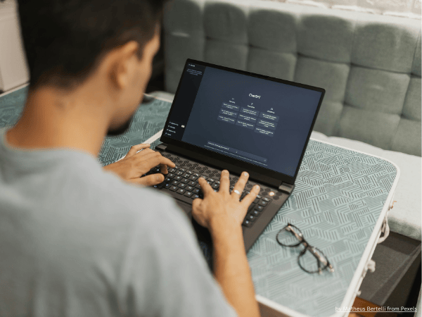Man is using AI to generate Presentation - AI topics for presentation