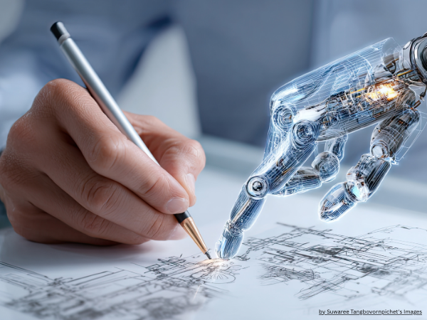 Image showing ai is helping human making logos - Logo Diffusion AI